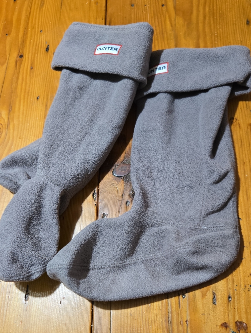 Hunter Sz F 5-7  Fleece Boot Socks - Gray/ Purply